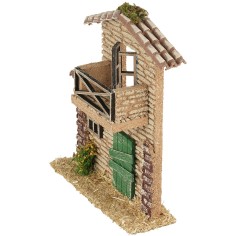 Facade of a house with a balcony, dimensions 17x6x20 cm 2