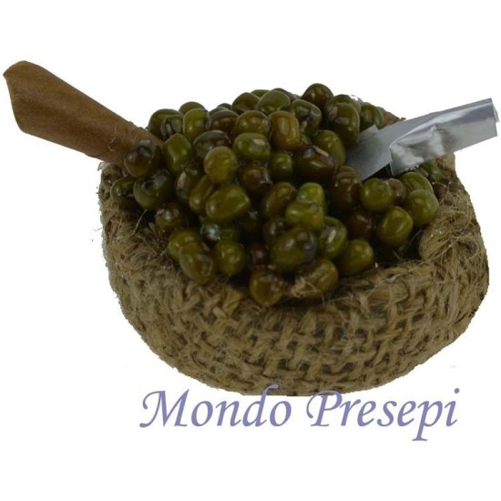 Cesta de yute con aceitunas de 4,5 cm Mundo Pesebre