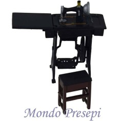 Macchina da cucire con banco e sgabello Mondo Presepi
