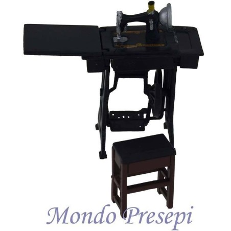 Sewing machine with bench and stool