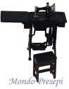 Sewing machine with bench and stool