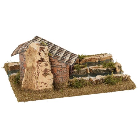 Molino con río efecto profundidad cm 25,5x18,5x12,5 h