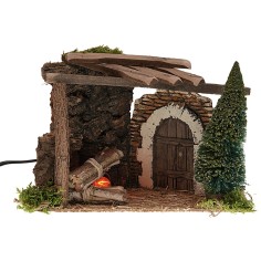 Fuego en funcionamiento con pórtico y arco cm 24x13x16 h