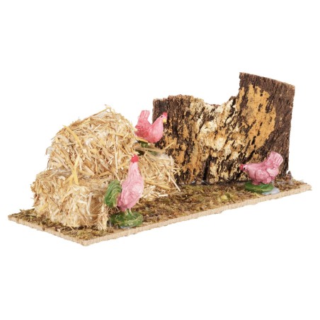 Ambientazione con galline cm 21x8x7,5 h scene, hens, height