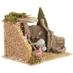Pollaio con animali da cortile cm 18x14x14 h 18x14x14, animali 2