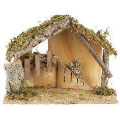 Capanna per presepe cm 32x17x23 h legno, altezza, muschio