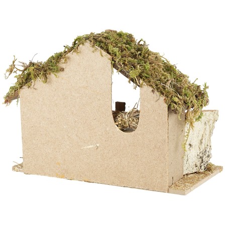 Capanna per presepe cm 32x17x23 h legno, altezza, muschio