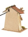 Windmill with wooden blades, working size 16x11.5x17 cm h