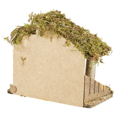 Capanna per presepe cm 23,5x12x20 h legno, altezza, muschio