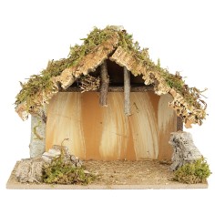 Capanna senza personaggi cm 32x17x25 h muschio, legno, altezza