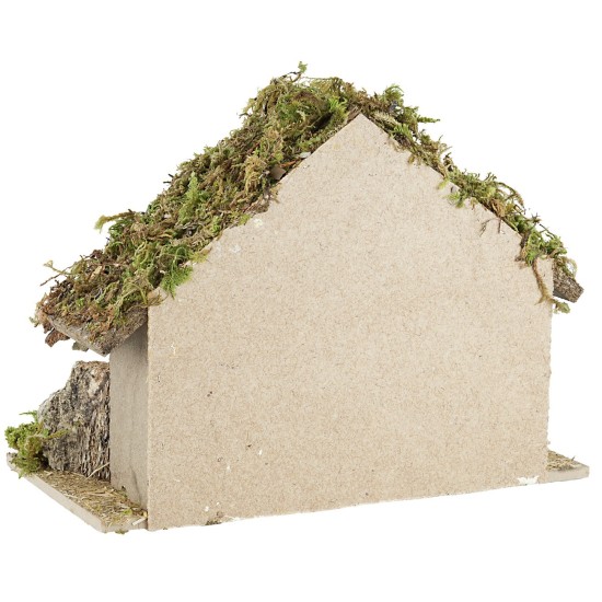 Capanna senza personaggi cm 32x17x25 h muschio, legno, altezza