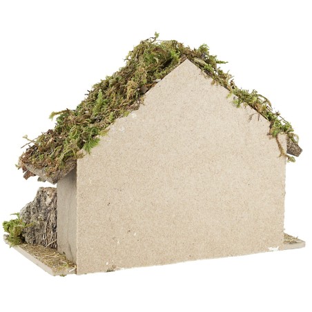 Capanna senza personaggi cm 32x17x25 h muschio, legno, altezza