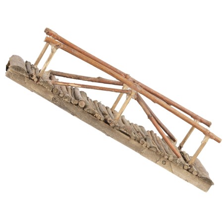Ponte in legno 20x7x5 cm legno, realizzato, statue, ponte