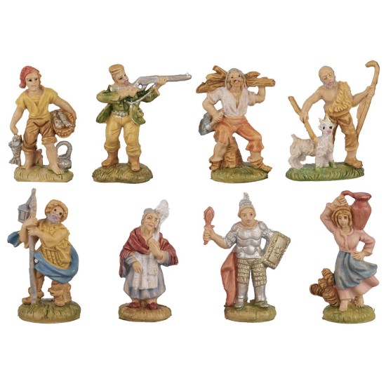 Set 8 statuine presepe 4 cm Euromarchi