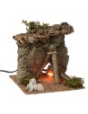 Rifugio con fuoco funzionante cm 15x15x14 h altezza, sughero
