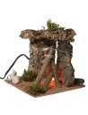 Rifugio con fuoco funzionante cm 15x15x14 h altezza, sughero