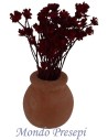 Terracotta vase with flowers-burgundy