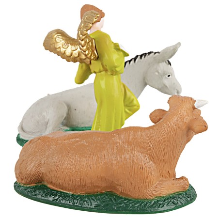 Set asino, bue e Angelo Gloria per Presepe gloria, angelo