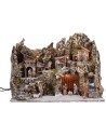 Nacimiento iluminado con horno y cascada funcional completo de