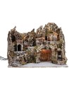 Belén iluminado con horno y cascada funcionando cm 50x35x37,5h
