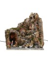 Presepe illuminato con fontana funzionante completo di statue