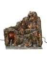 Presepe illuminato con fontana funzionante completo di statue