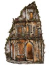 Illuminated Neapolitan nativity scene with corner fountain cm 43x43x82