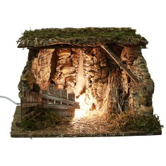 Grotta illuminata cm 39x27x25h per presepe Mondo Presepi 2