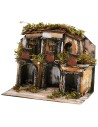 Pueblo en estilo napolitano con luces cm 21,5x13x17,5 h