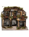 Pueblo en estilo napolitano con luces cm 21,5x13x17,5 h