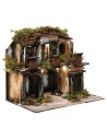 Pueblo en estilo napolitano con luces cm 21,5x13x17,5 h