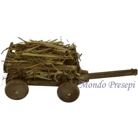 Carretto in legno con paglia Mondo Presepi