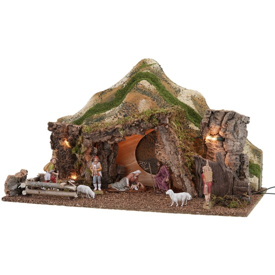 Capanna illuminata con paesaggio 57x34x33 cm