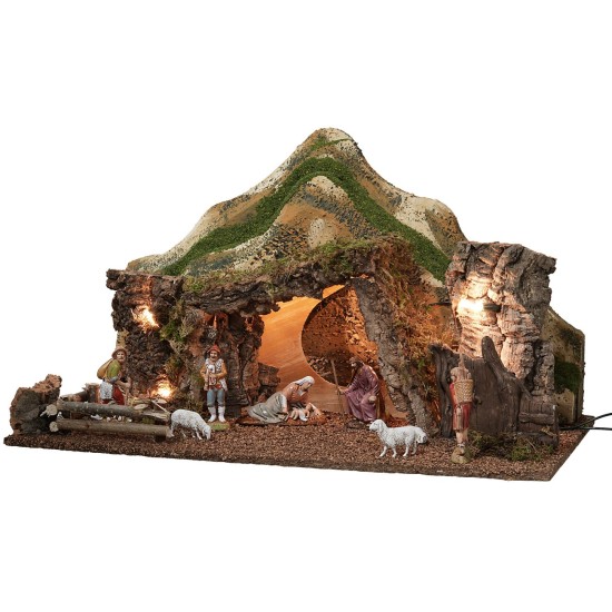 Capanna illuminata con paesaggio 57x34x33 cm