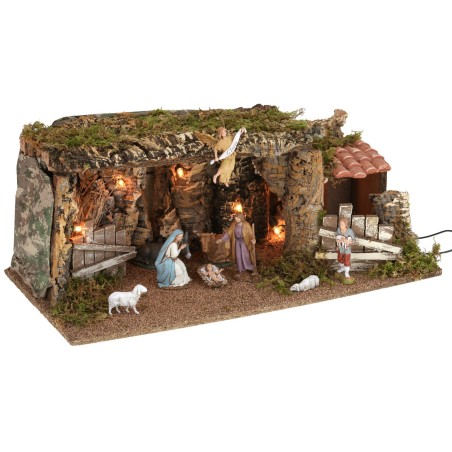 Cabaña iluminada con Natividad serie Landi Moranduzzo cm