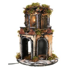 Borgo circolare in stile napoletano completo di luci cm Ø 19x27