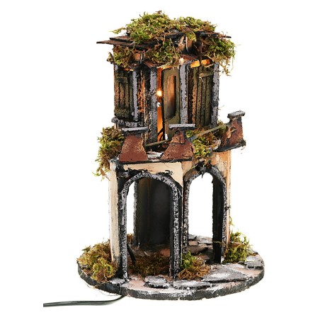 Borgo circolare in stile napoletano completo di luci cm ⌀19x27