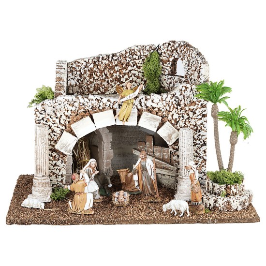 Capanna palestinese con Natività Landi Moranduzzo cm 44x28,5x29h