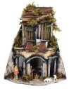 Complete Neapolitan nativity scene with lights and Landi series statues
