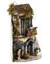 Complete Neapolitan nativity scene with lights and Landi series statues