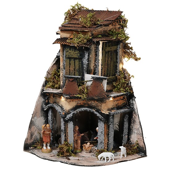 Presepe napoletano completo di luci e statue serie Landi