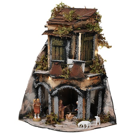 Presepe napoletano completo di luci e statue serie Landi