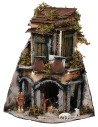 Complete Neapolitan nativity scene with lights and Landi series statues