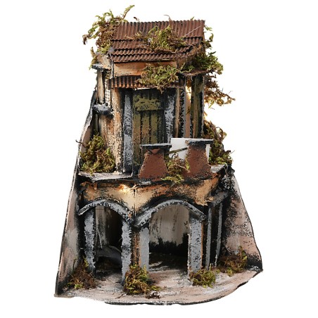 Corner village in Neapolitan style complete with lights cm