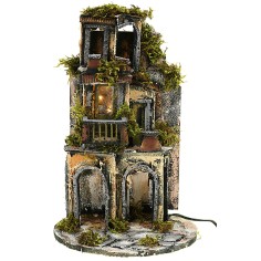 Illuminated village for 7-8 cm statues in Neapolitan style size