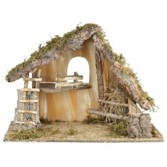 Capanna per presepe cm 65x34xh45 altezza, legno, muschio
