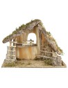 Capanna per presepe cm 65x34xh45 altezza, legno, muschio