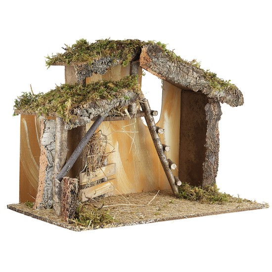 Capanna per presepe cm 64x34x45h altezza, legno, capanna