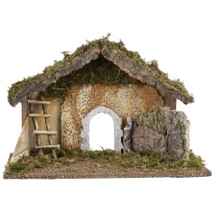 Nativity hut 50x30xh31 cm height, moss, wood 2