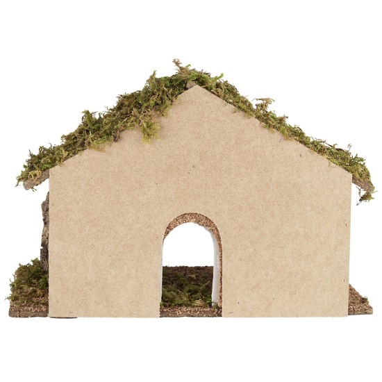 Nativity hut 50x30xh31 cm height, moss, wood